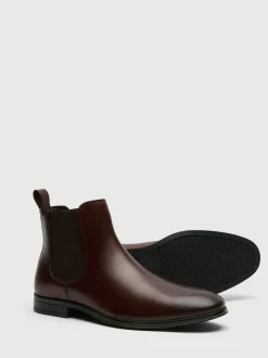 Walk London Brown Leather Oscar Chelsea Boots Outlet