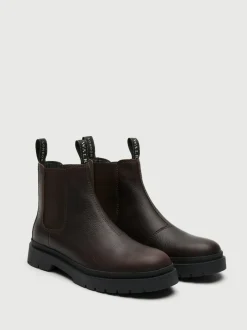 Walk London Brown Leather Callum Seam Chelsea Boots Online