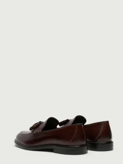 Walk London Brown Leather Putney Tassel Loafers Online