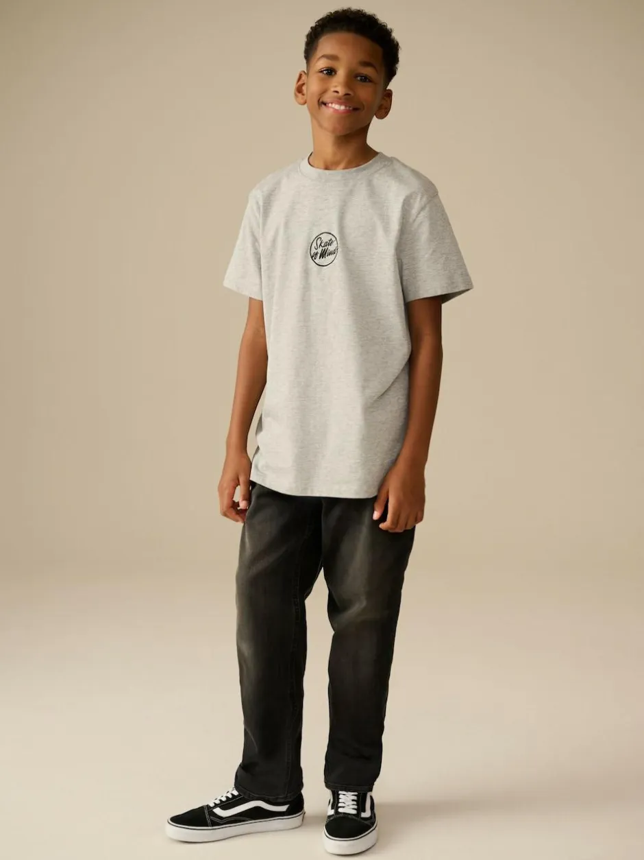 Next Washed Black Loose Fit Stretch Jeans (3-17yrs) Clearance