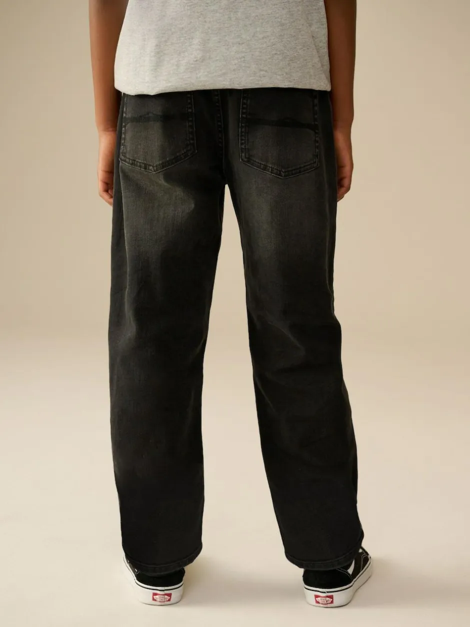 Next Washed Black Loose Fit Stretch Jeans (3-17yrs) Clearance