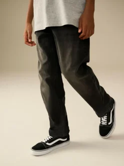 Next Washed Black Loose Fit Stretch Jeans (3-17yrs) Clearance