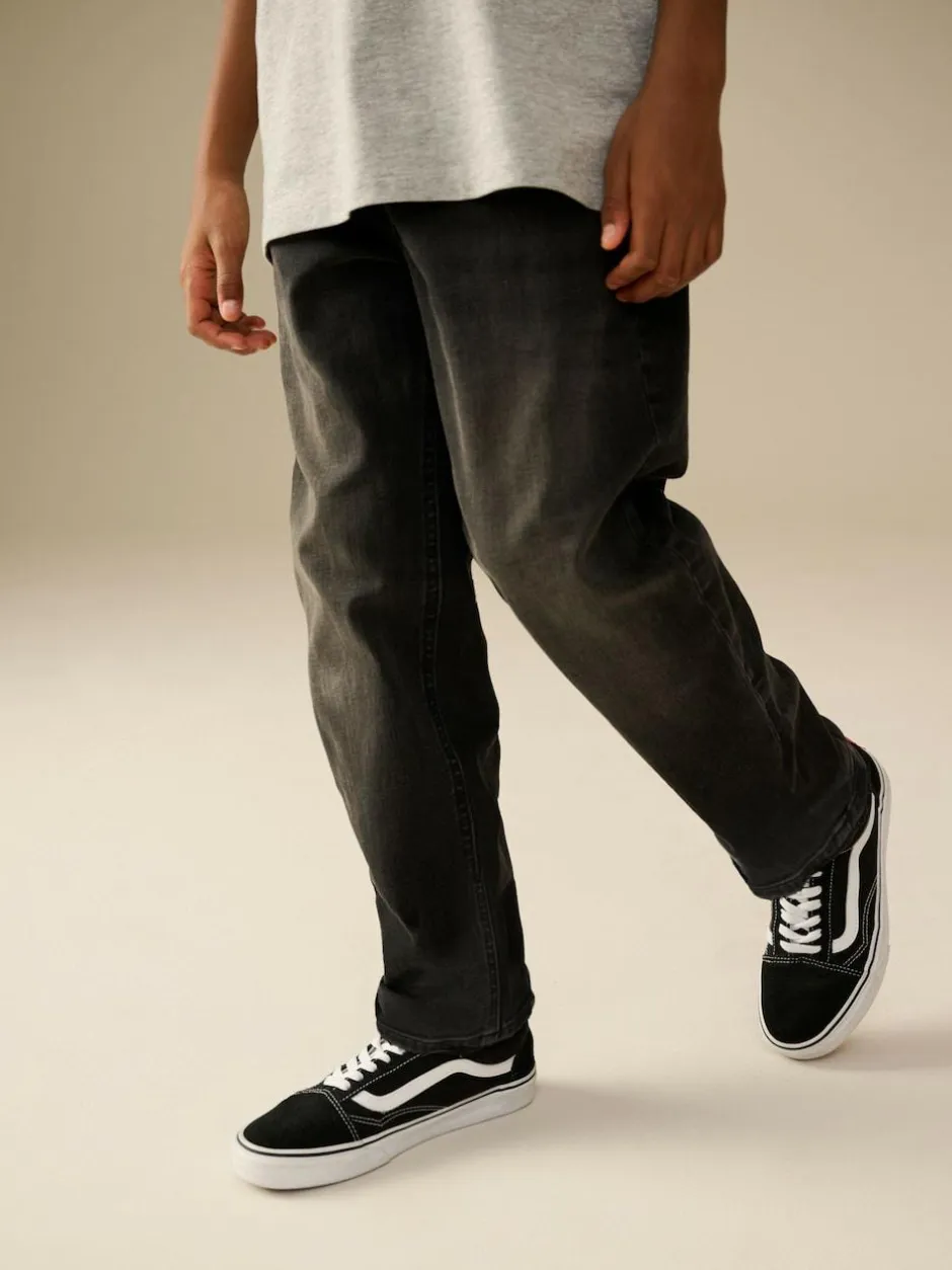Next Washed Black Loose Fit Stretch Jeans (3-17yrs) Clearance