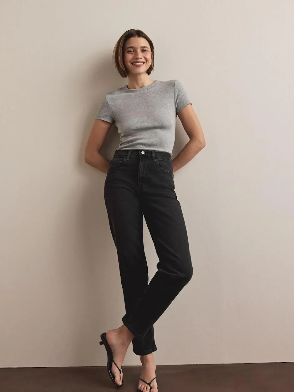 Next Mom Comfort Stretch Column Jeans Washed Black