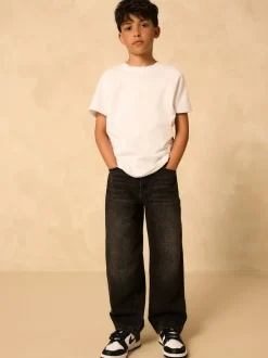 Next Washed Black Wide Fit Authentic Jeans (3-16yrs) Clearance