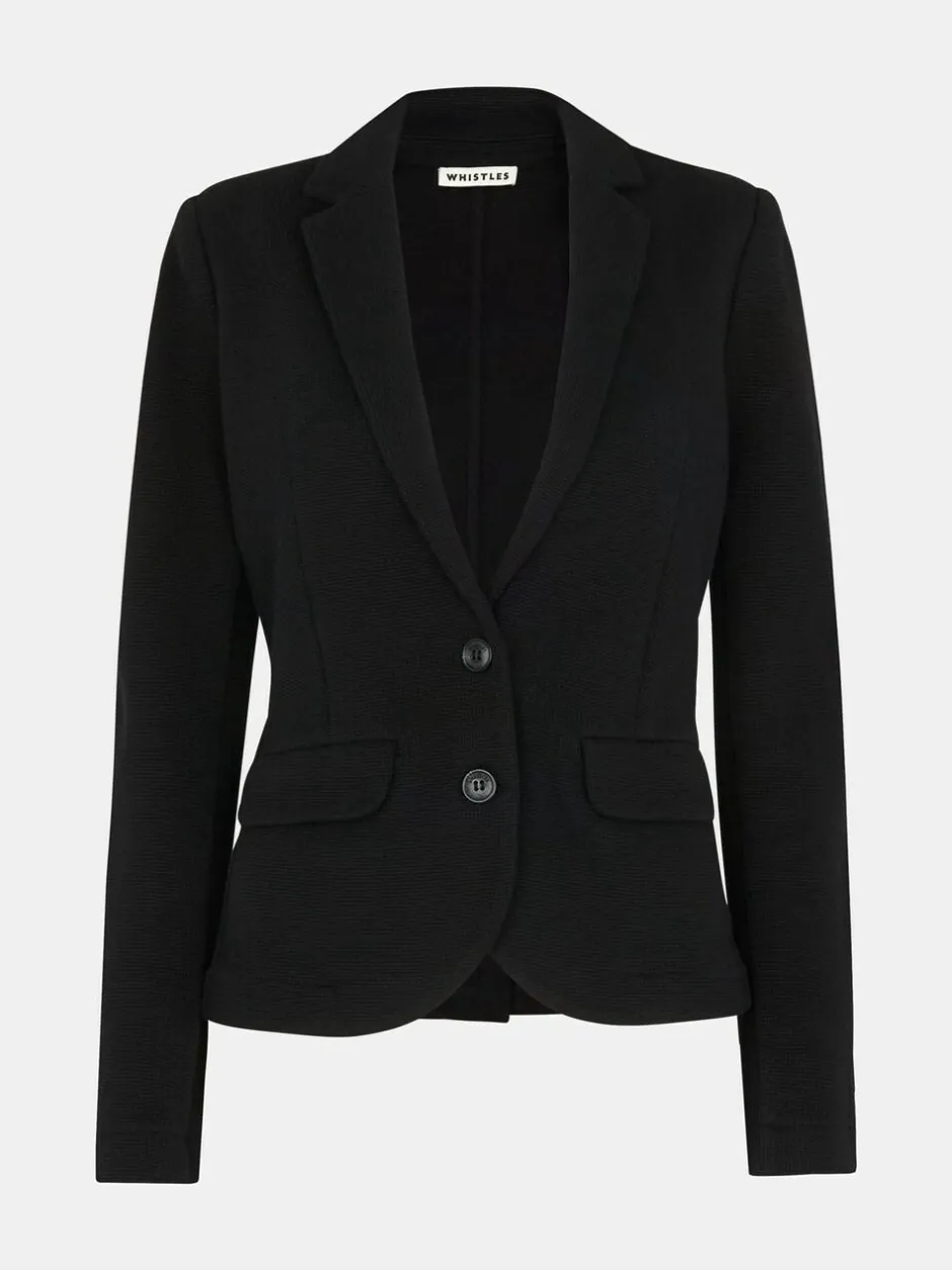 Whistles Black Slim Jersey Jacket Hot