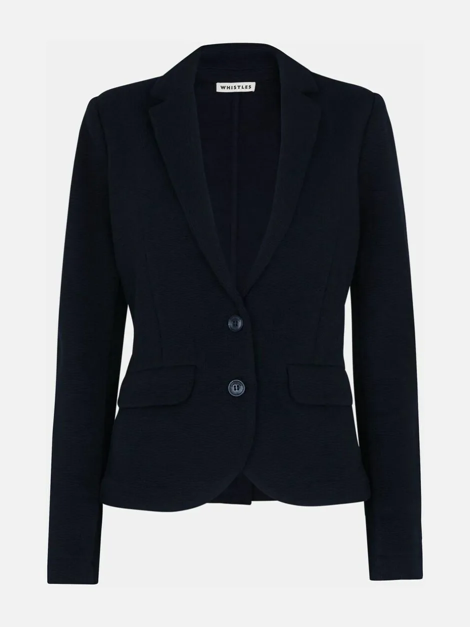 Whistles Blue Slim Jersey Jacket Online