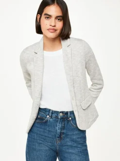 Whistles Grey Slim Jersey Jacket Outlet