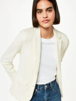 Whistles White Slim Jersey Jacket Outlet