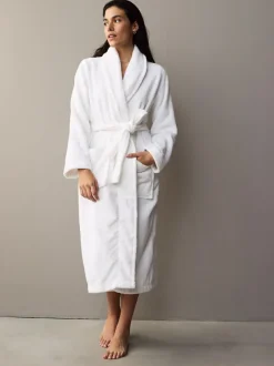 Next 100% Cotton Towelling Dressing Gown White