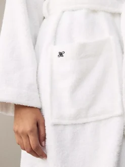 Next 100% Cotton Towelling Dressing Gown White