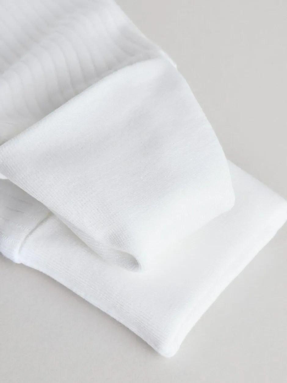 Next White 100% Cotton Two Way Zip Baby Footless Sleepsuits 3 Pack (0mths-2yrs) Online