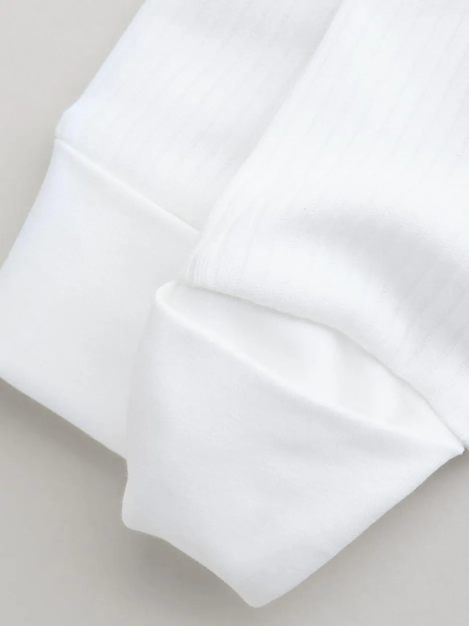 Next White 100% Cotton Two Way Zip Baby Footless Sleepsuits 3 Pack (0mths-2yrs) Online