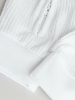 Next White 100% Cotton Two Way Zip Baby Footless Sleepsuits 3 Pack (0mths-2yrs) Online