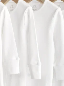 Next White 5 Pack 100% Cotton Baby Sleepsuits (0-18mths) Hot