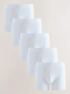 Next White 5 Pack A-Front Cotton Rich Boxers Outlet