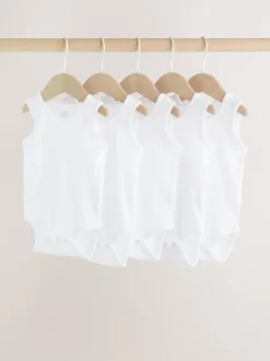 Next White 5 Pack Baby Vest Bodysuits Discount