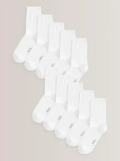 Next 10 Pack Cotton Rich Socks White Outlet