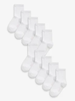 Next 10 Pack Cotton Rich School Ankle Socks White Best