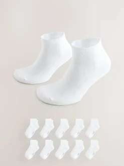 Next 10 Pack Cushioned Mid Trainer Socks White Online