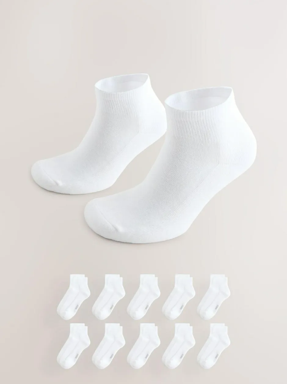 Next 10 Pack Cushioned Mid Trainer Socks White Online
