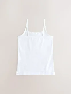 Next White 3 Pack Elastic Strappy Cami Vests (1.5-16yrs) Hot