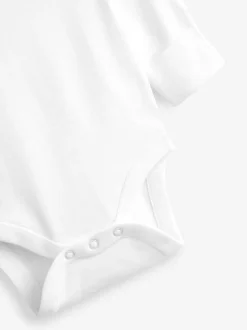 Next White 3 Pack Kind To Skin Long Sleeve Baby Bodysuits