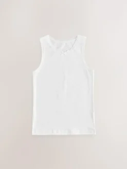 Next White 3 Pack Lace Trim Vest (1.5-16yrs) Hot