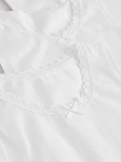 Next White 3 Pack Lace Trim Vest (1.5-16yrs) Hot
