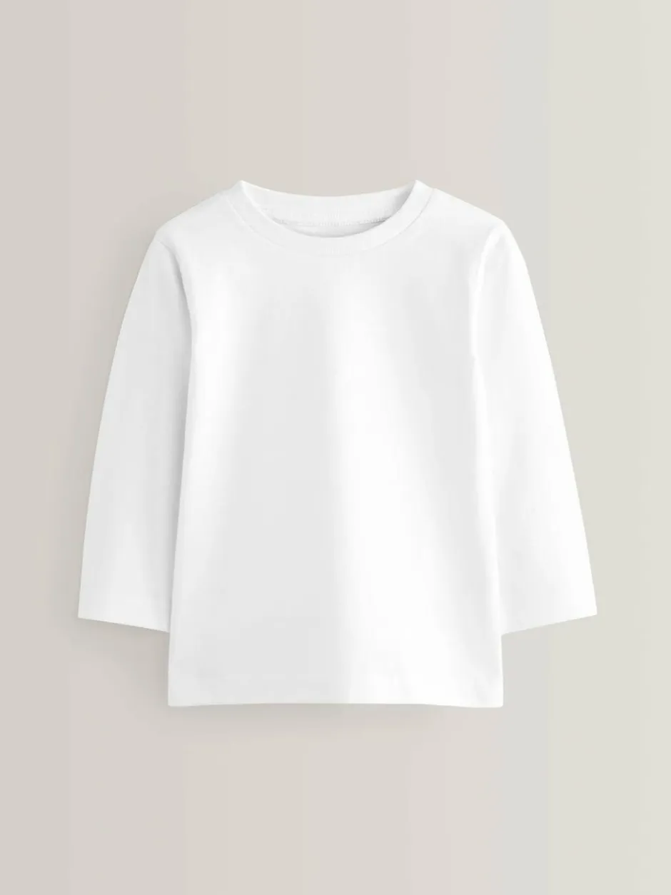 Next 2 Pack Long Sleeve T-Shirts (3mths-7yrs) White Discount