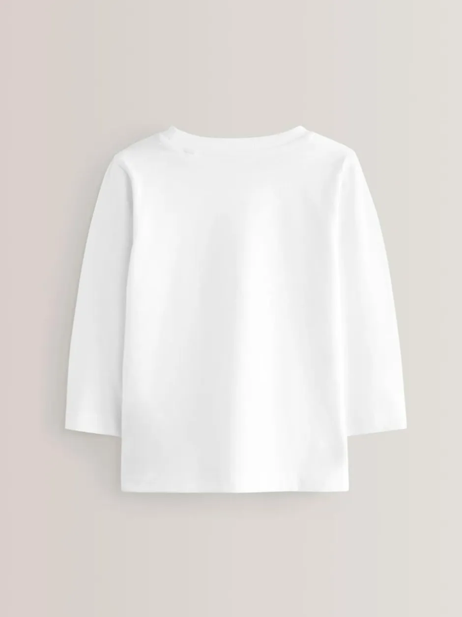 Next 2 Pack Long Sleeve T-Shirts (3mths-7yrs) White Discount
