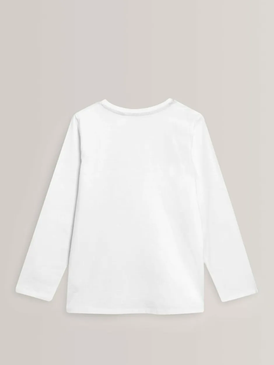 Next 2 Pack Long Sleeve T-Shirts (3-16yrs) White New