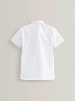 Next White 2 Pack Short Sleeve Stretch School Shirts (3-16yrs)