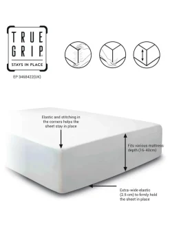 Next White 300 Thread Count Collection Luxe 100% Cotton Extra Deep Fitted Sheet Discount