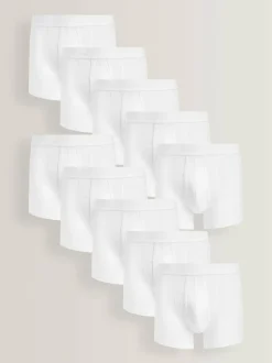 Next White A-Front Boxers 10 Pack Discount