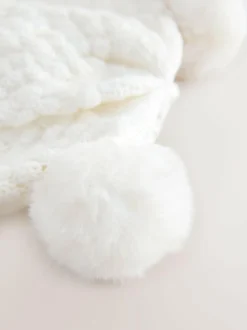 Next White Baby Double Pom Knitted Hat (0mths-2yrs) Best