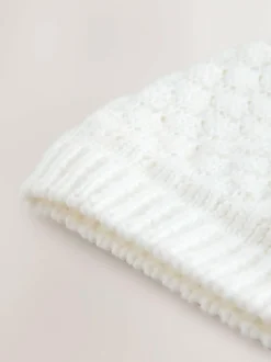 Next White Baby Double Pom Knitted Hat (0mths-2yrs) Best
