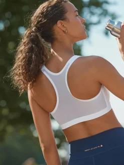 Next B-GG Active Sports High Impact Dry Tech Zip Front Bra White Hot
