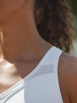 Next B-GG Active Sports High Impact Dry Tech Zip Front Bra White Hot