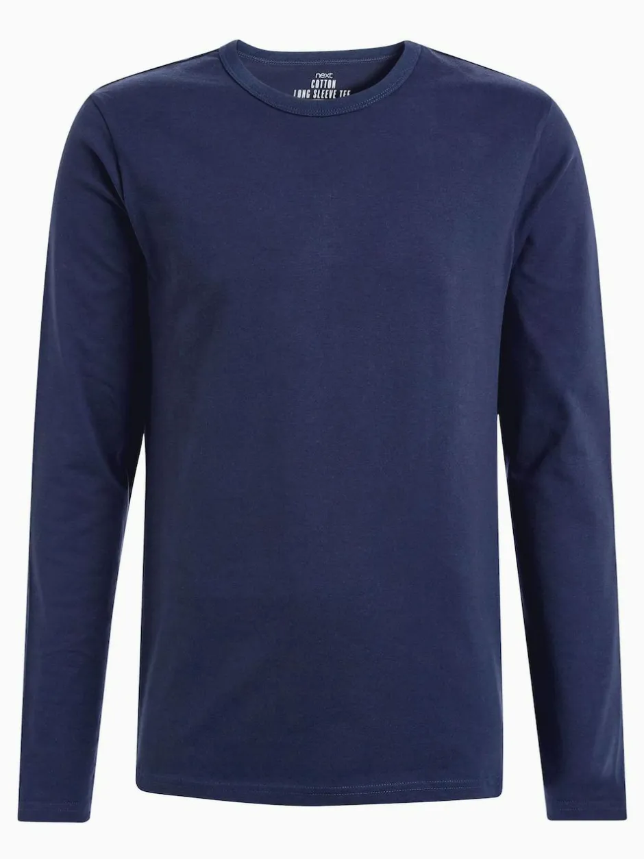 Next Long Sleeve Layering T-Shirts 5 Pack White/ Black/ Grey/ Navy Blue Online