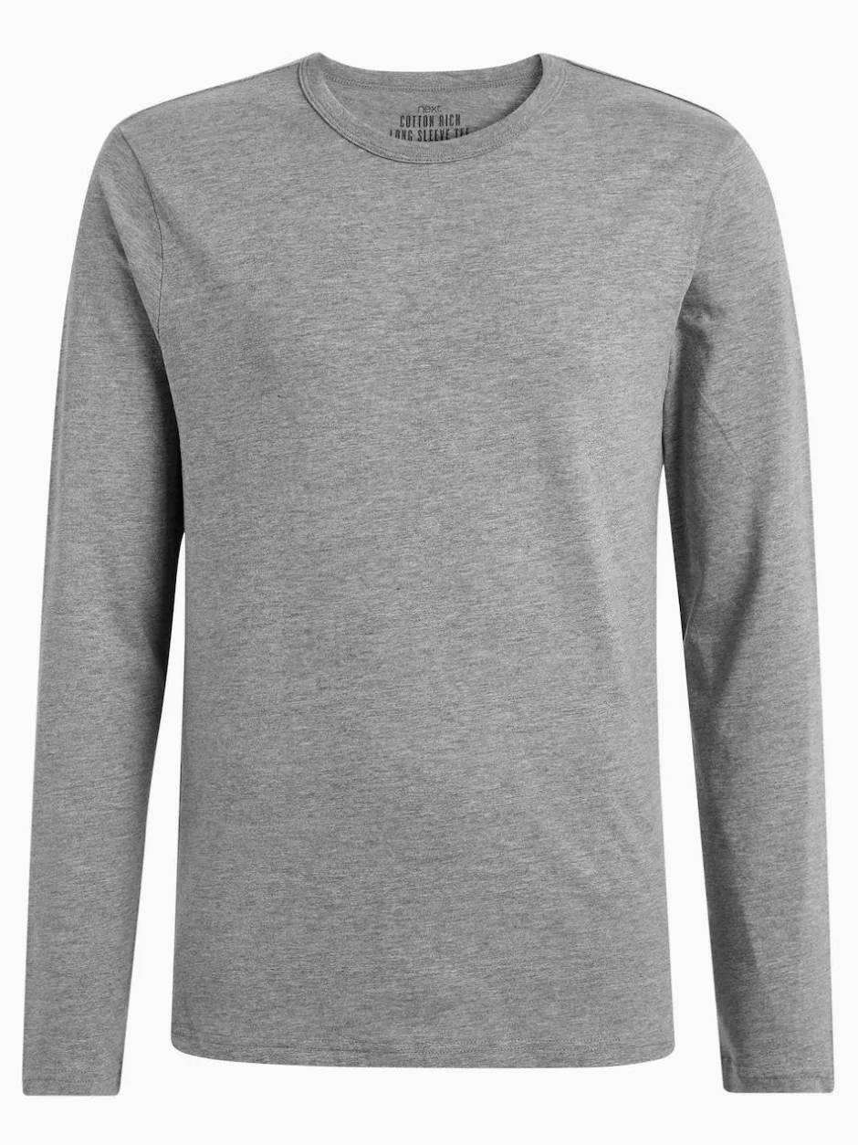 Next Long Sleeve Layering T-Shirts 5 Pack White/ Black/ Grey/ Navy Blue Online