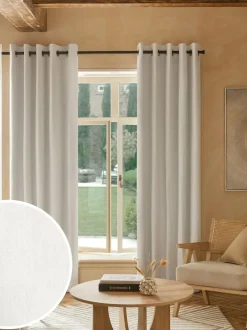 Next White Blackout/Thermal Cotton Eyelet Curtains