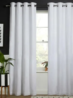 Next White Blackout/Thermal Cotton Eyelet Curtains