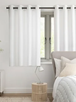 Next White Blackout/Thermal Cotton Eyelet Curtains