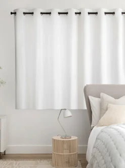 Next White Blackout/Thermal Cotton Eyelet Curtains