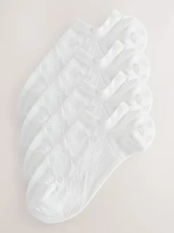 Next Trainer Socks 4 Pack White Bow Texture Best