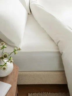 Next White Brushed Cotton Supersoft Deep Fitted Sheet Clearance
