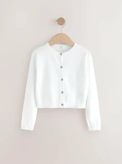 Next Button Up Cardigan 3yrs-16yrs (3mths-16yrs) White New