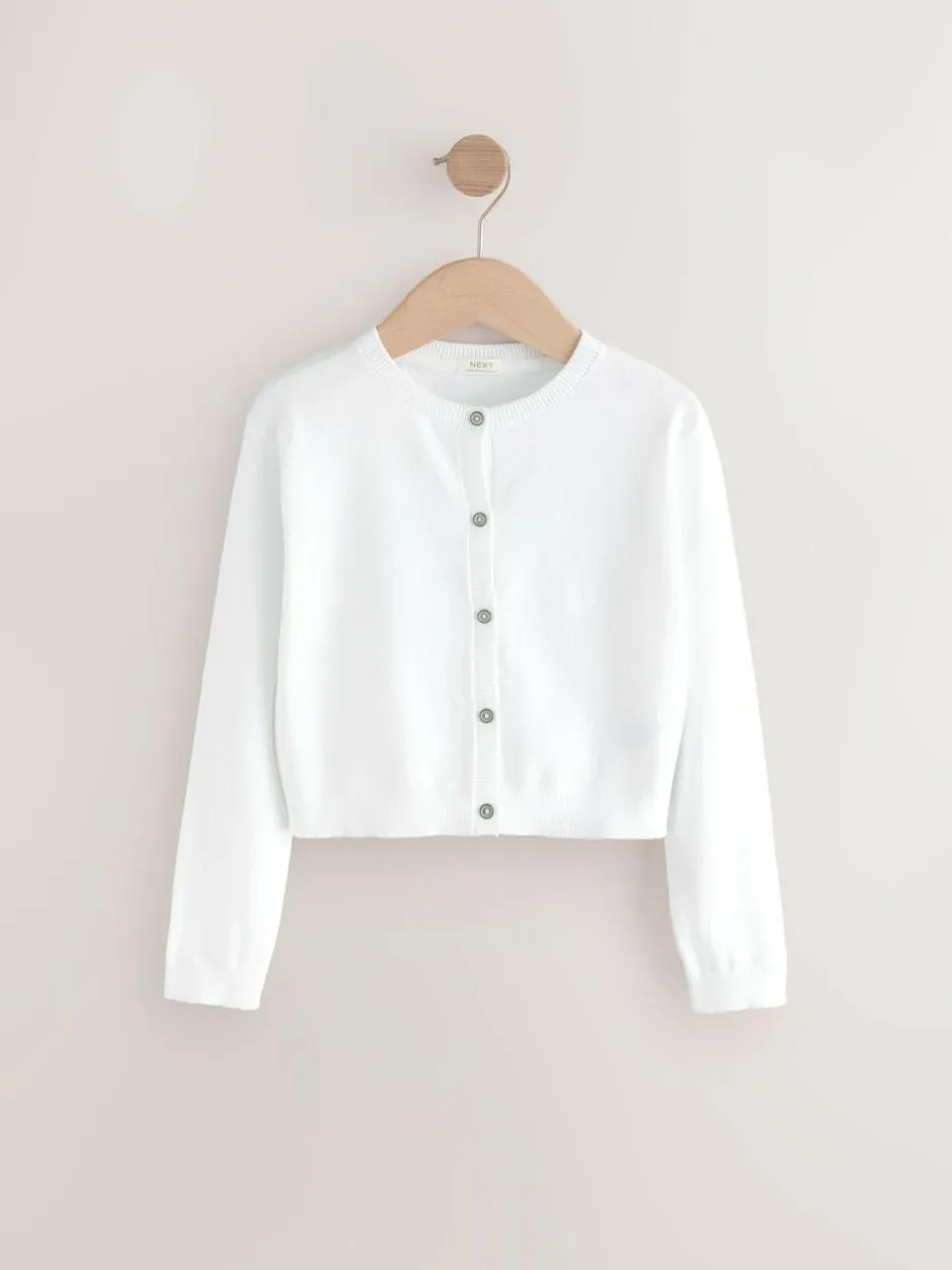 Next Button Up Cardigan 3yrs-16yrs (3mths-16yrs) White New