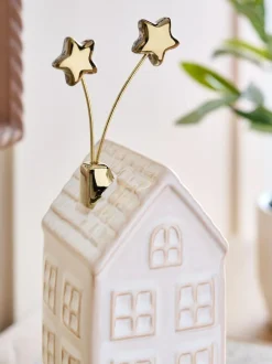 Next White Ceramic Winter House Ornament Best
